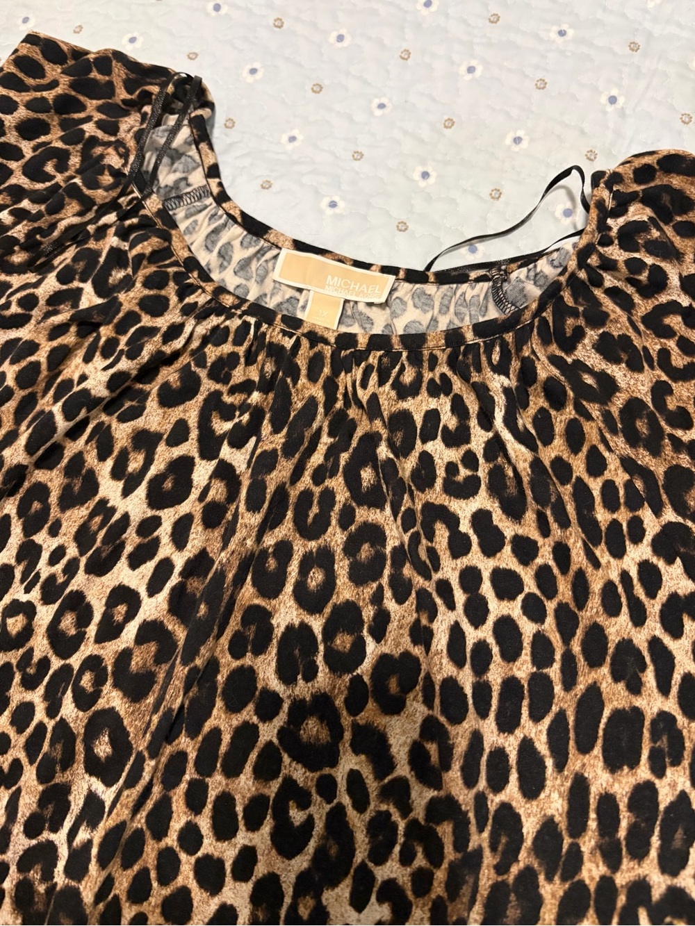 MICHAEL Michael Kors Leopard Print Top - Black & Brown